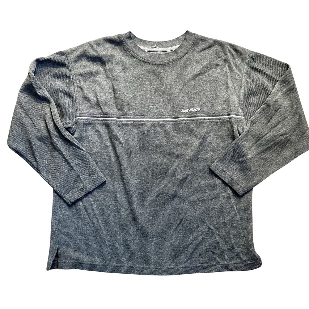 Vintage Big Dogs Sweatshirt Mens Large Gray‎ Logo 90s Y2K Crewneck Sweater